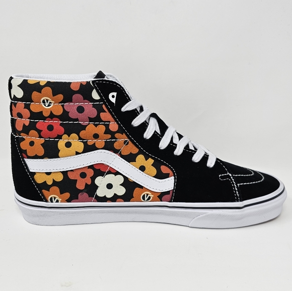 Vans Sk8 Hi Flower Black / Multi Colored Mens Size 10 Sneakers Lace Up Shoes NEW - Picture 3 of 11